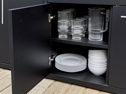 Emory | Corner Outdoor Kitchen Island with Built-In Grill & Pizza Oven