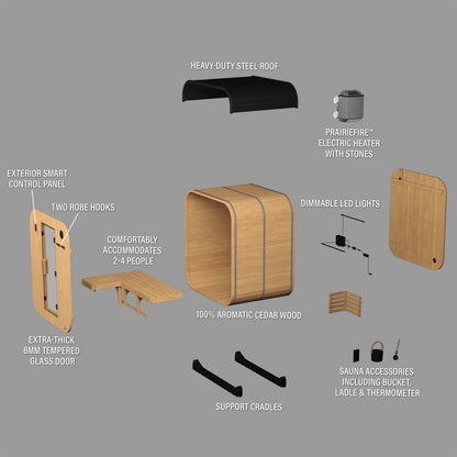 Lennon Outdoor Cube Sauna – 2-4 Person