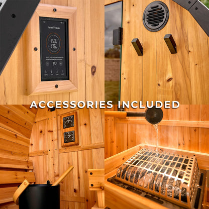 Paxton Outdoor Barrel Sauna with Porch – 2-4 Person